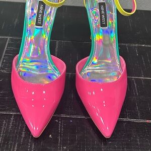 Nine West Vibrant Pink Heels with Iridescent Touch